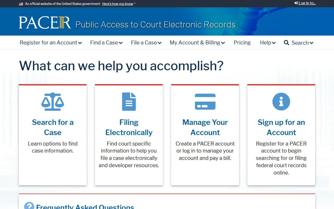 Breckinridge County court dockets PACER federal court records search