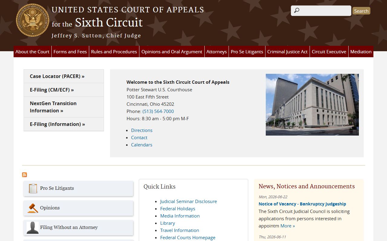 Breckinridge County criminal court records Sixth Circuit Court of Appeals