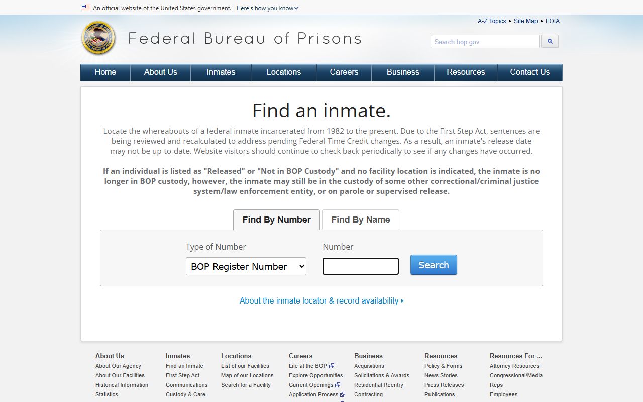Breckinridge County warrant records federal inmate locator reference